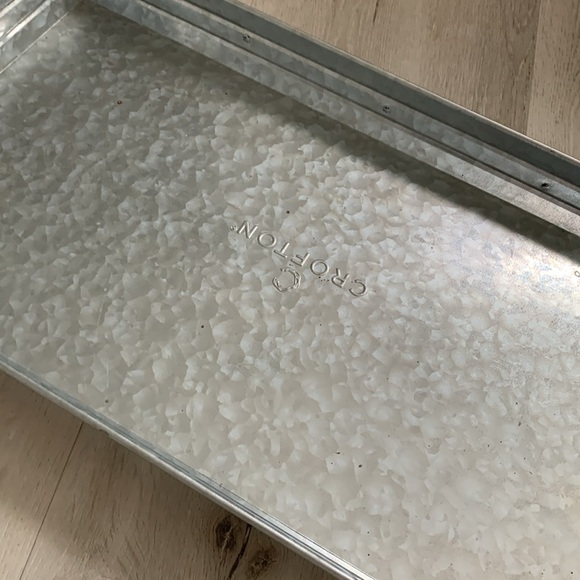 Crofton tray Galvanized Tin Tray with handles rose gold‎ details - Picture 10 of 12